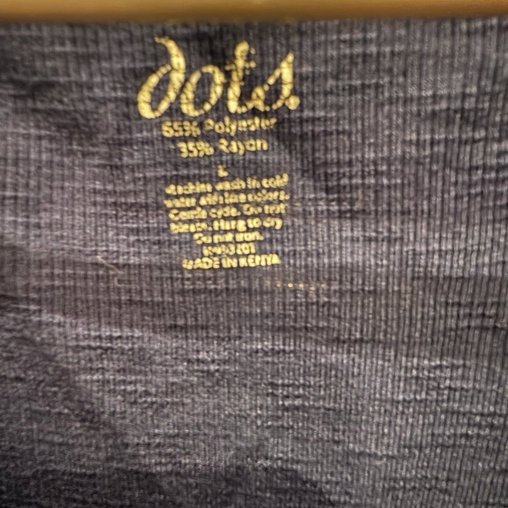 DOTS Women's Blue Top half sleeve LARGE - Picture 3 of 4
